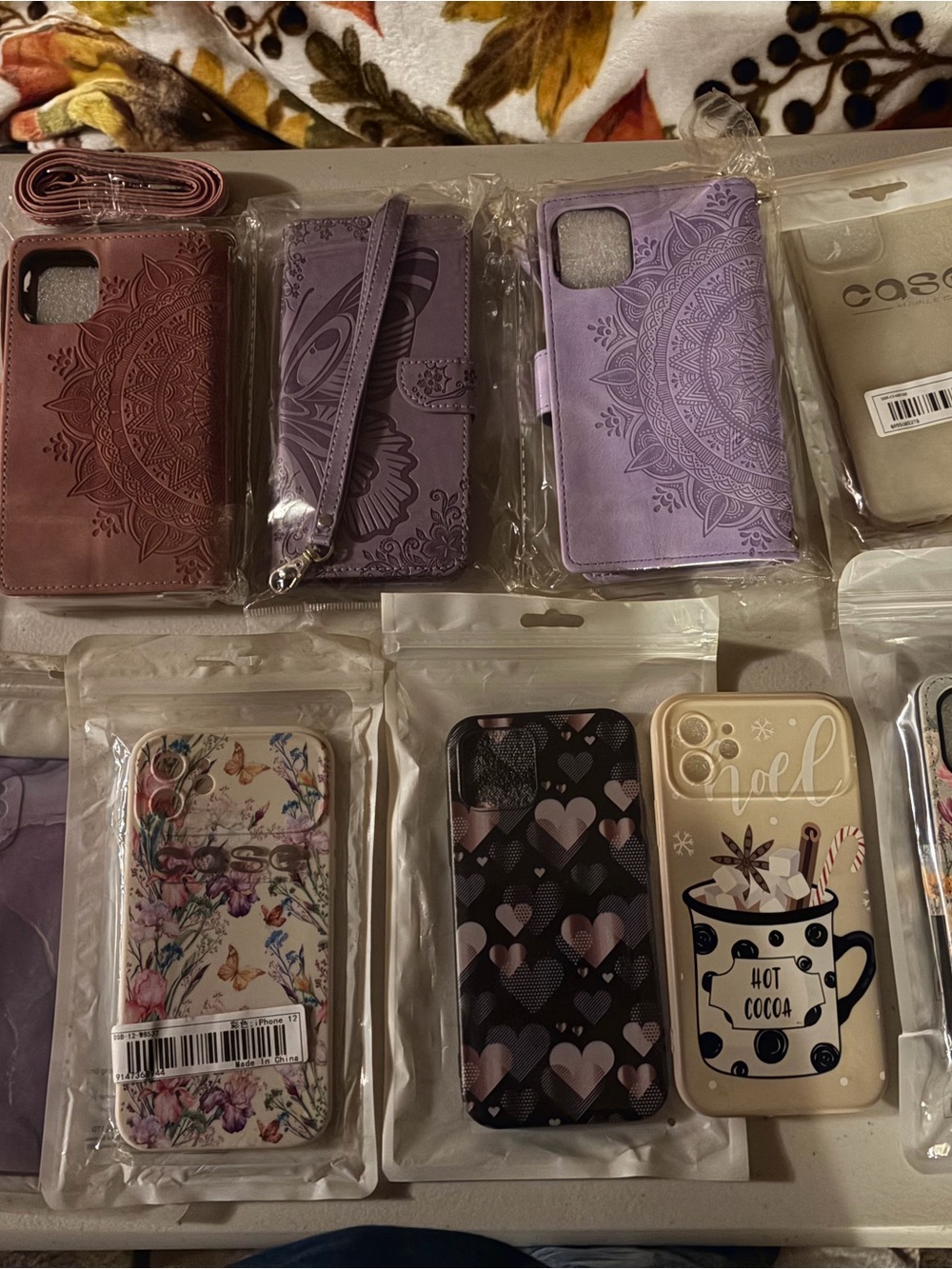 Stylish Purple Floral Mandala Wallet Phone Cases Unbranded